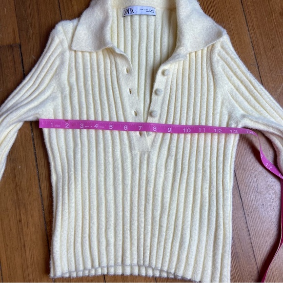 Zara Butter Yellow ribbed soft sweater S - Picture 4 of 7